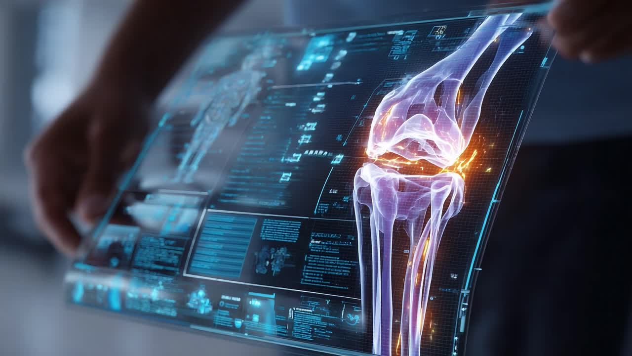 Advanced Visualization of a Human Knee Joint with Interactive Display of Medical Data and Anatomical Features during a Health Assessment Process