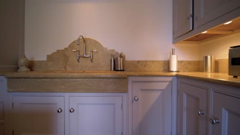 beautiful modern renovated kitchen with the lights on indoor view