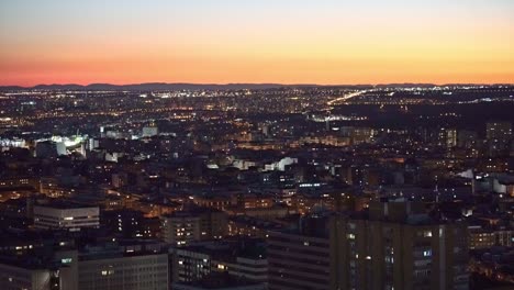 night views of the city of madrid from the heights