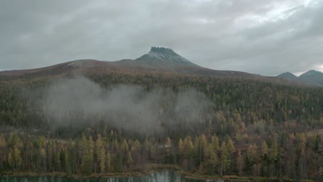 misty mountain landscape in autumn