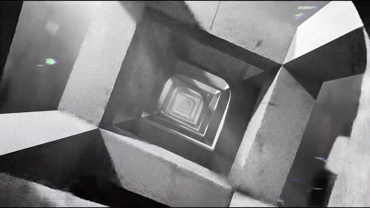 Abstract Digital Tunnel with Glitch Effects