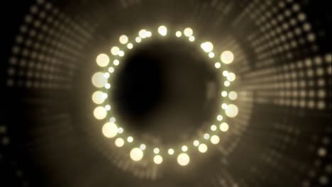 círculo brillante de luces de hadas sobre un fondo gris