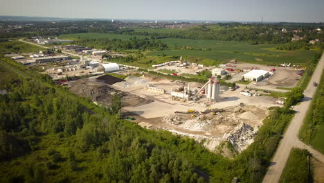 Wide-aerial-shot-of-a-bustling-industrial-facility