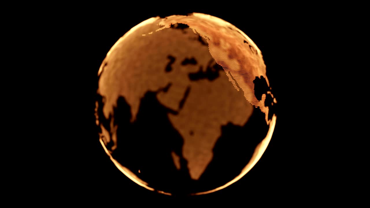 3d 모던 디지털 글로브 루프 골드