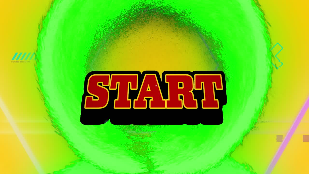 Animation of start text over shapes