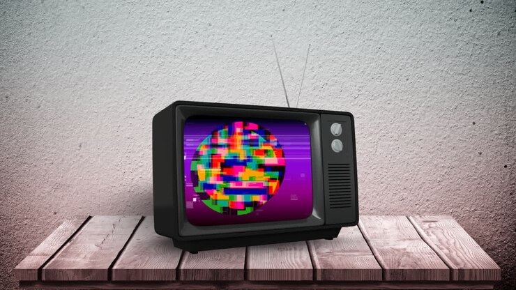 Televisor antiguo con estática