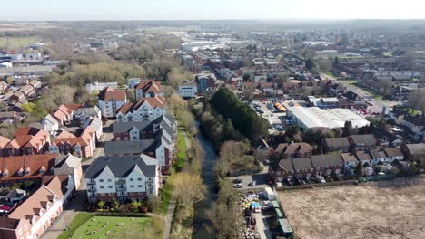 aerial view of the river great stour in canterbury, england