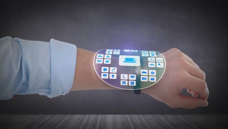 Mann-Benutzt-Smartwatch