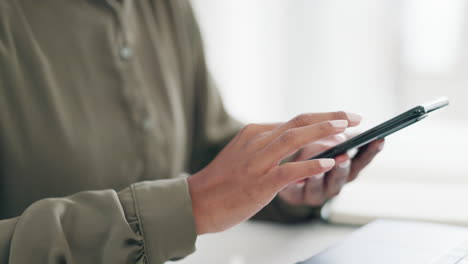 Hands,-business-and-woman-with-a-smartphone