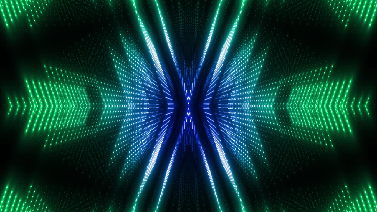 Abstract Glowing Tunnel Lightshow
