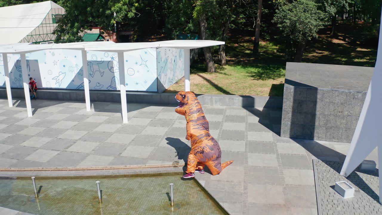 Dinosaur Costume in a Park