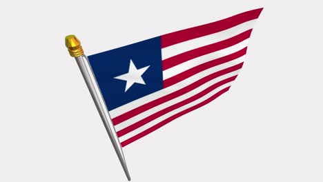 loop video of liberia flag  fluttering in the wind, slow motion video of 4k , with alpha channel