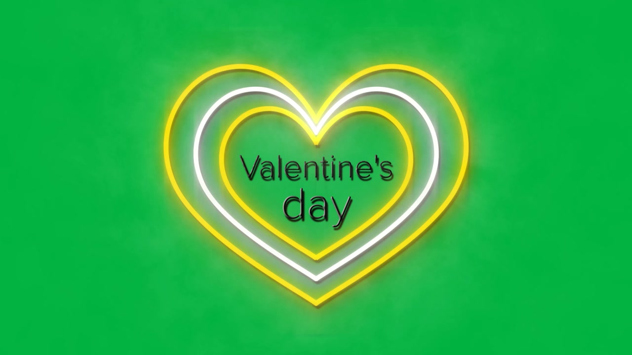 Cuore al neon animato con testo di San Valentino