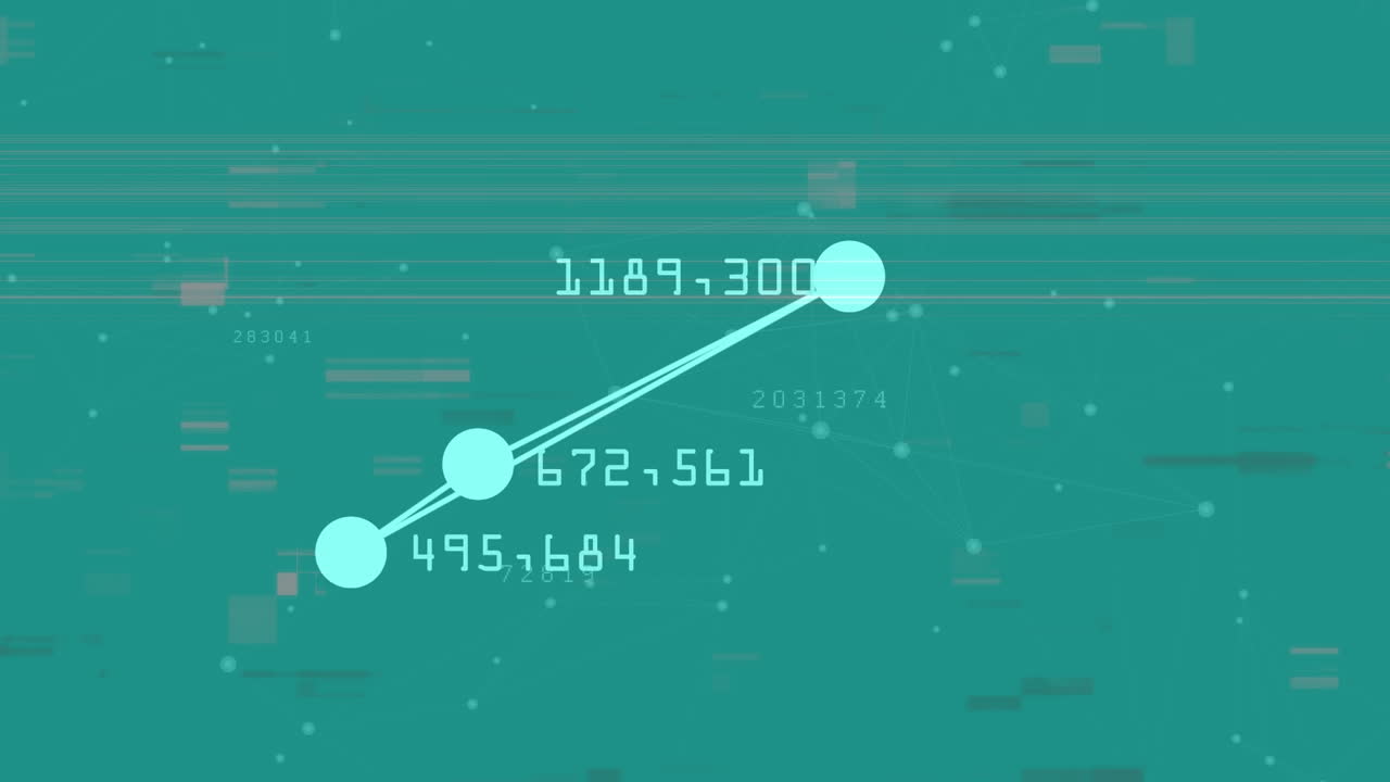 녹색 배경에 연결 네트워크, 오류 및 숫자의 애니메이션