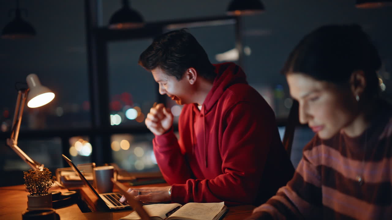 People working late in the office
