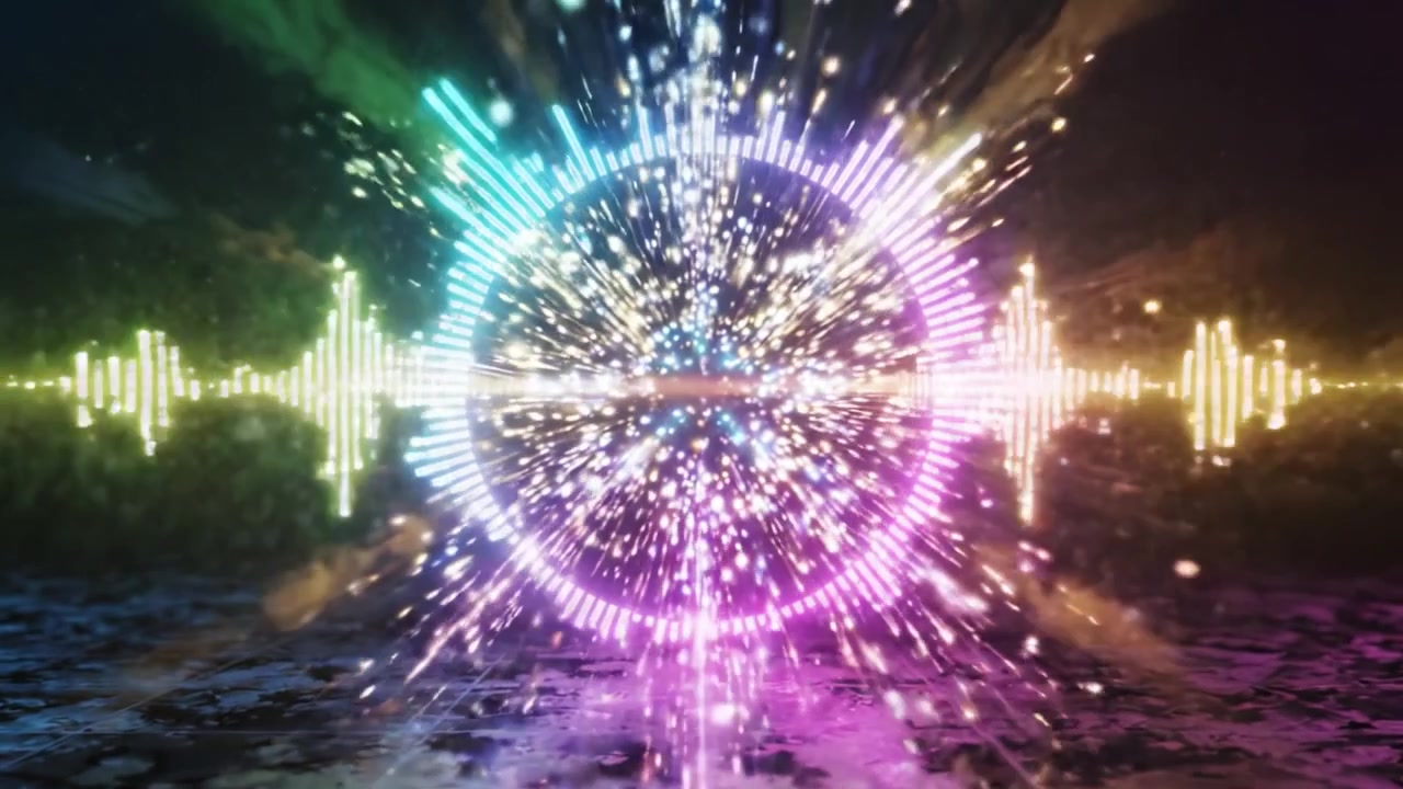 Visualizzazione Audio Dinamica: Una Splendida Esposizione di Forme d'Onda Colorate in Rosa e Blu Vibranti, che Cattura il Ritmo e l'Energia della Musica in un'Incantevole Esperienza Digitale