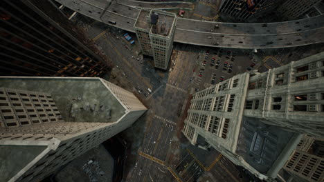 aerial view of new york downtown building roofs