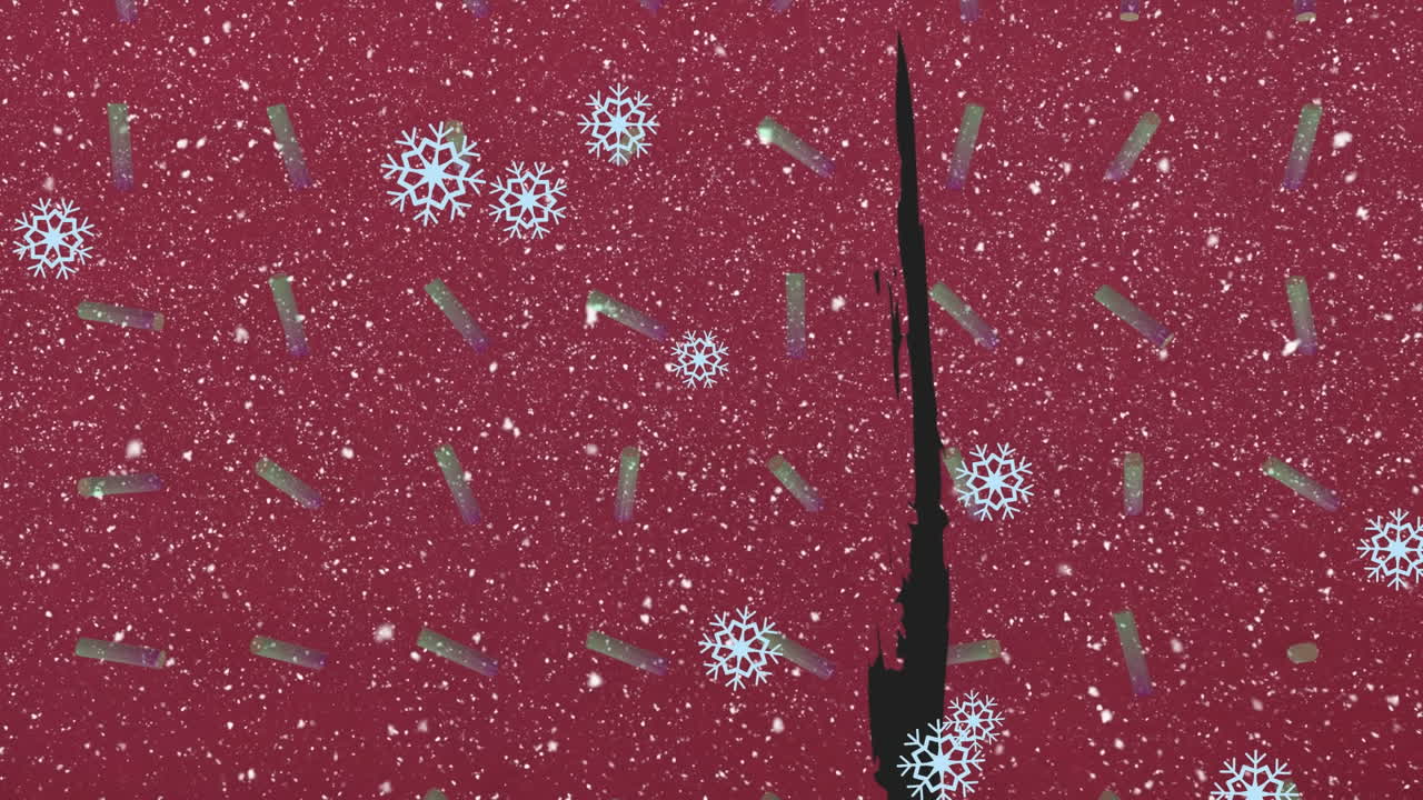 모양 위에 눈이 떨어지는 애니메이션