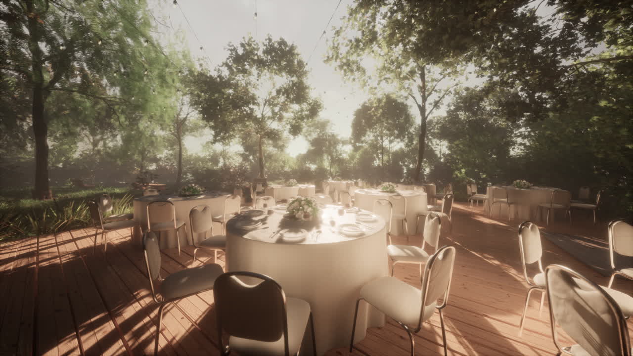 아름다운 야외 결혼식 리셉션 장소