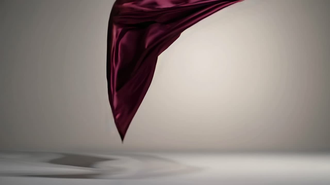 Elegant Maroon Satin Fabric Drape
