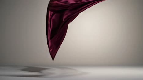 elegant maroon satin fabric drape