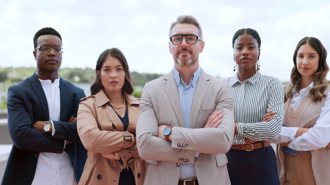 gente de negocios, cara y éxito con las armas