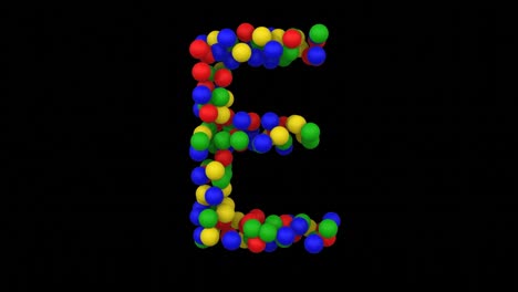 toy ball animation themed font  letter e