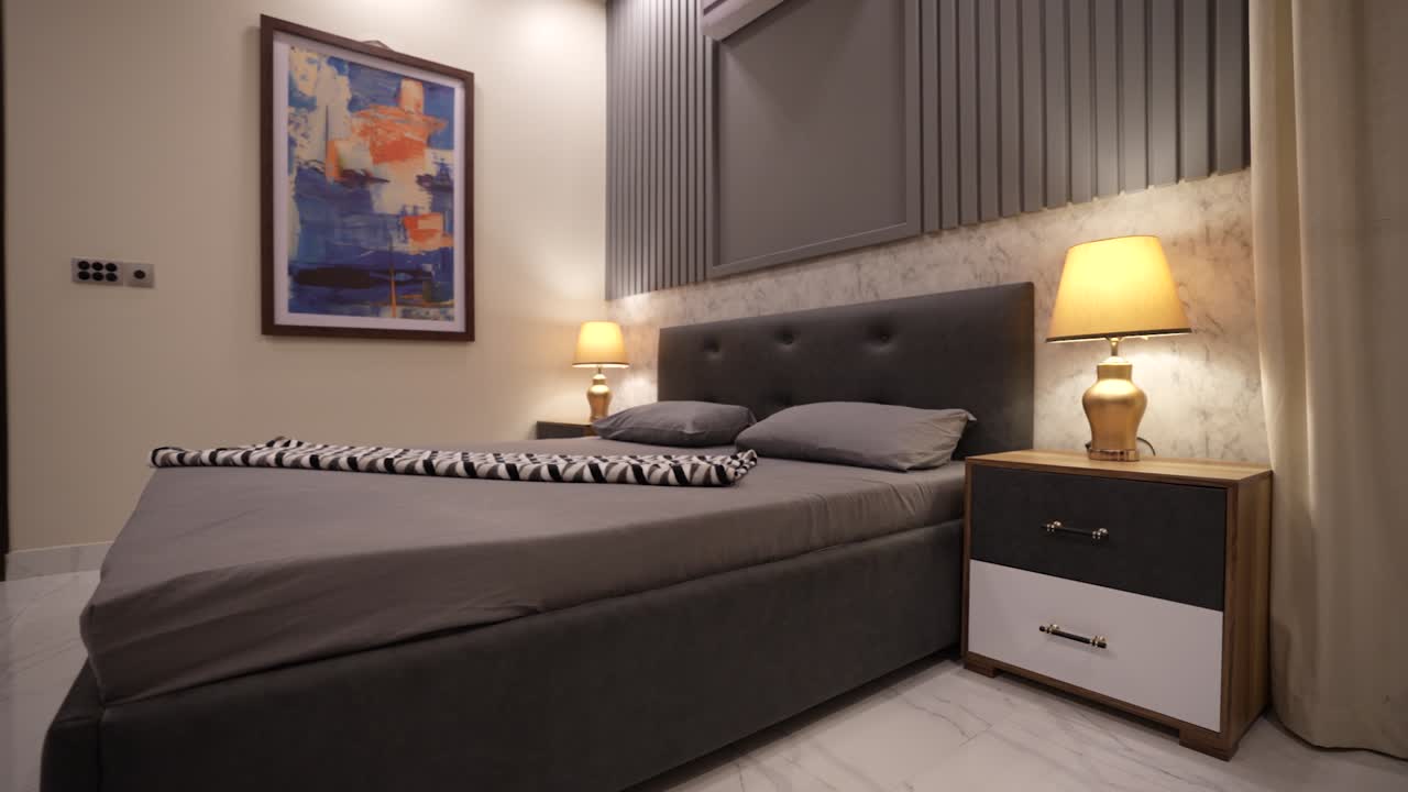interior elegante del dormitorio con una decoración moderna