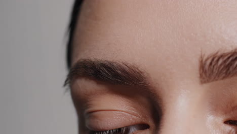 close-up of woman's eyebrows