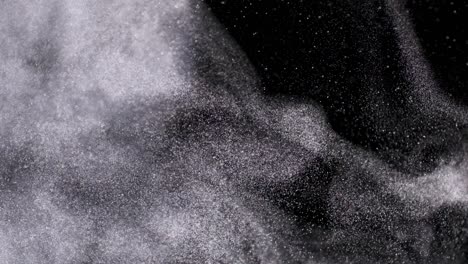 powder isolated on black background