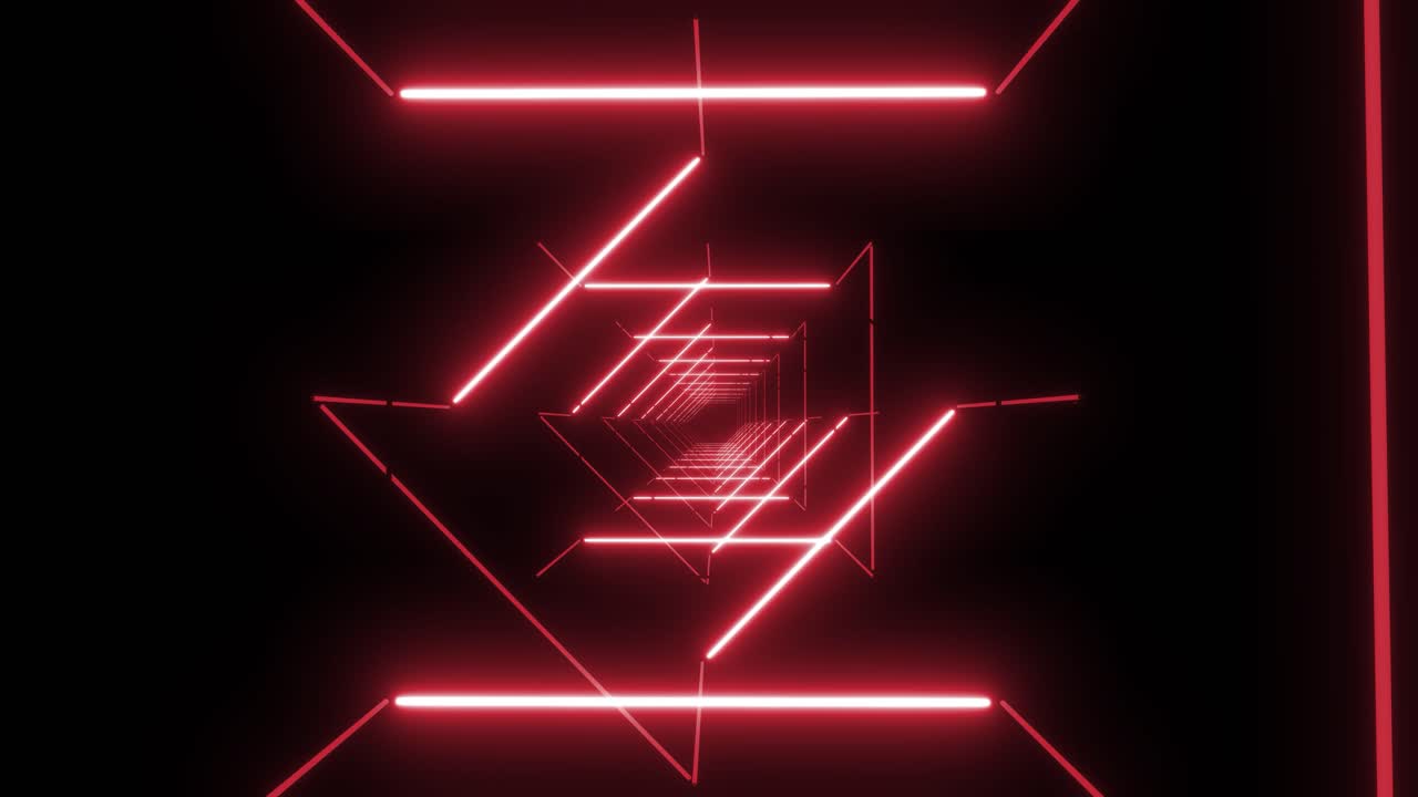 Neon Red Tunnel Abstract Visuals