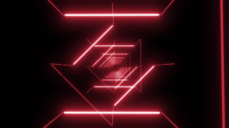 Neon Red Tunnel Abstract Visuals
