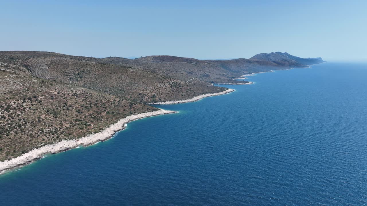 Breathtaking view of Dugi Otok’s long coastline with clear blue Adriatic waters