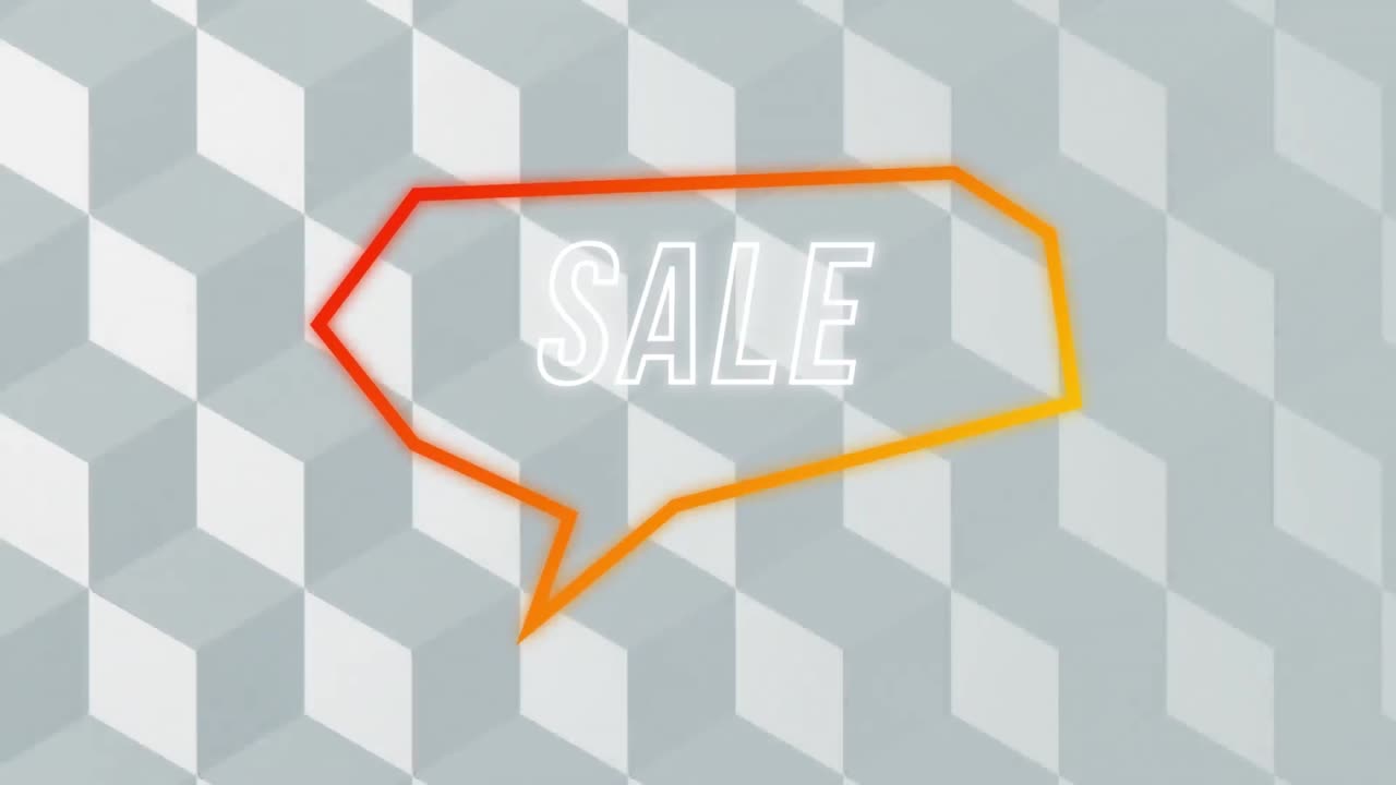 animación del texto de venta en la burbuja de habla retro