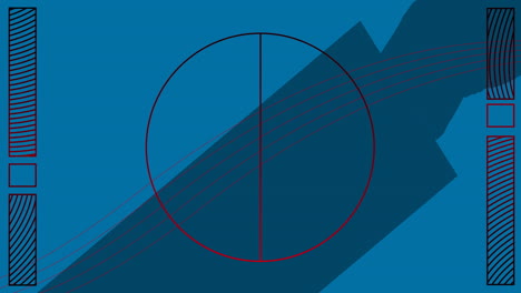 animación de formas geométricas en movimiento sobre fondo azul