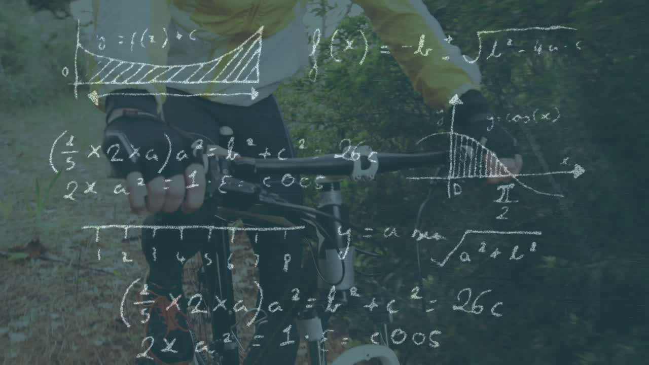 숲에서 자전거를 타는 사람에 대한 수학적 방정식