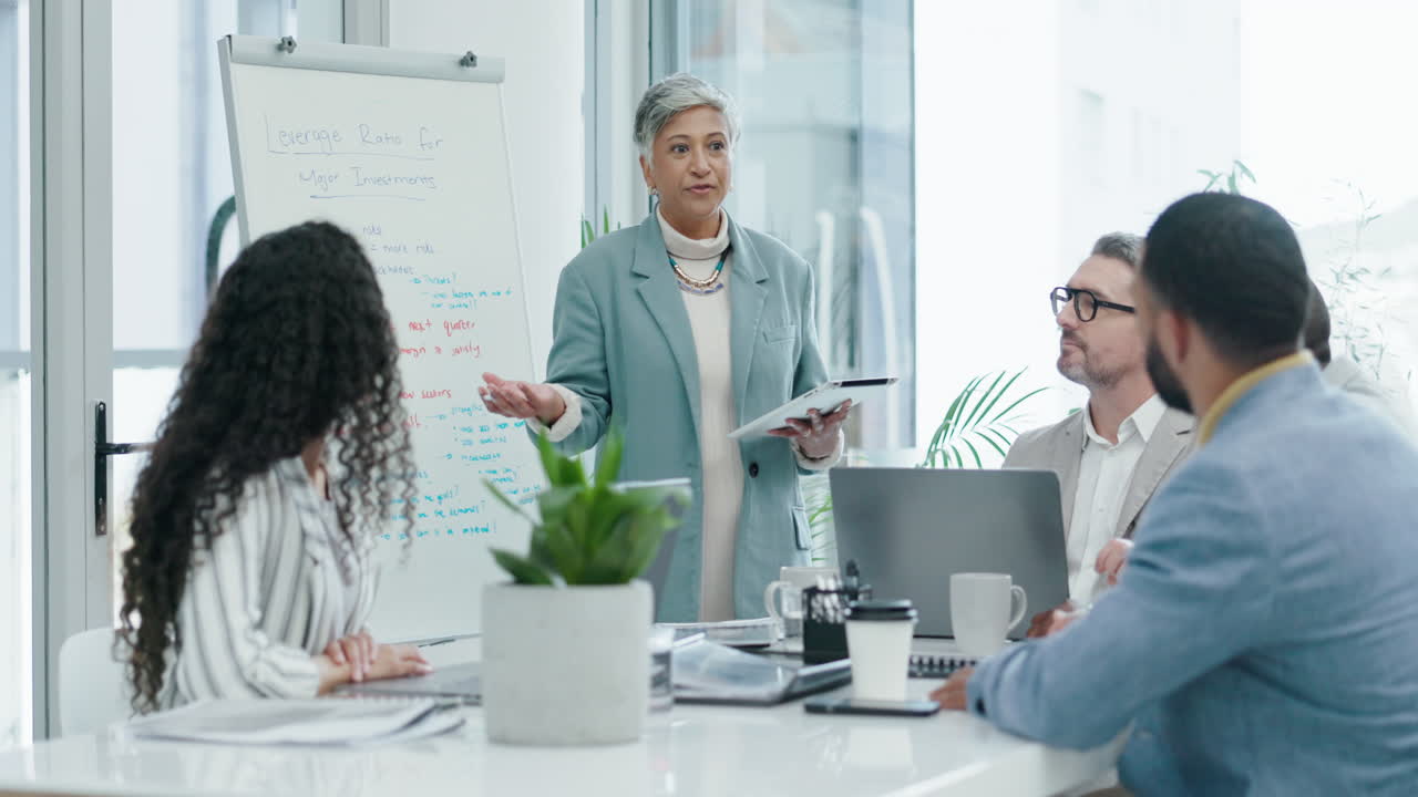 Workshop, leadership and woman with business