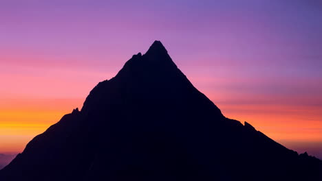 mountain silhouette at dusk