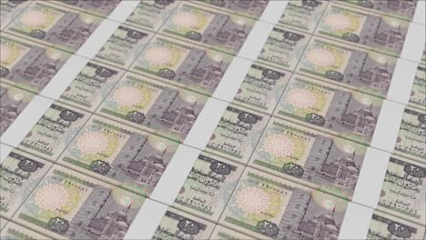 billetes de 20 libras egipcias impresos por una prensa monetaria