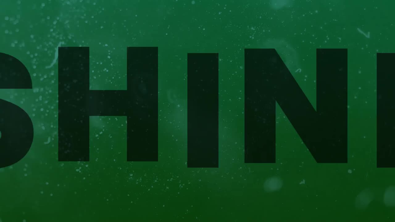 Animation of shine text on green background