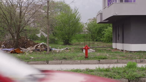 pile of garbage thrown next to a road in post communist bulgaria in eastern europe