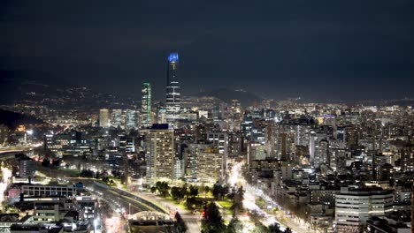 santiago de chile skyline at night