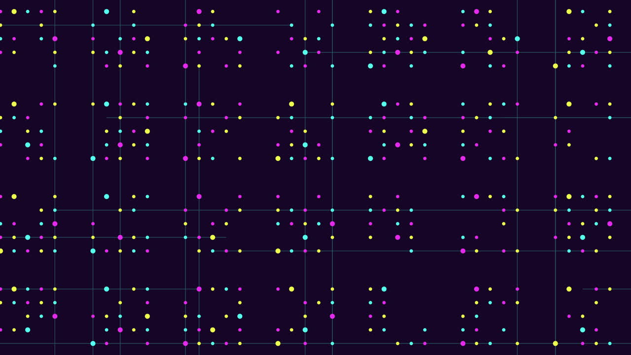 어두운 공간에 연결된 작은 점과 선 1