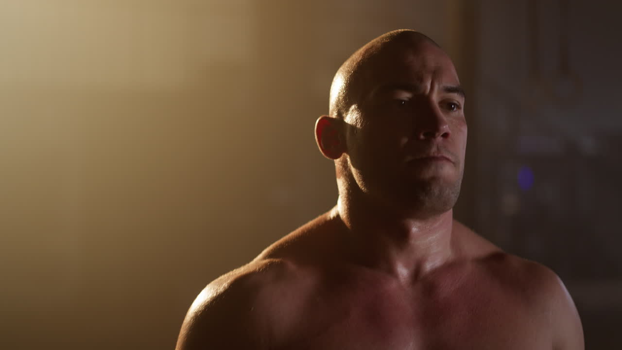 Muscular athlete training