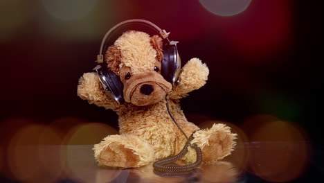 teddy bear with headphones