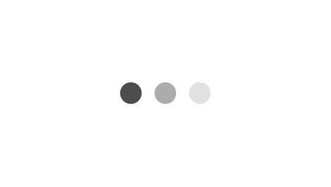 looped animation of slow bouncing of three circles dots on a white background. loading internet wait.