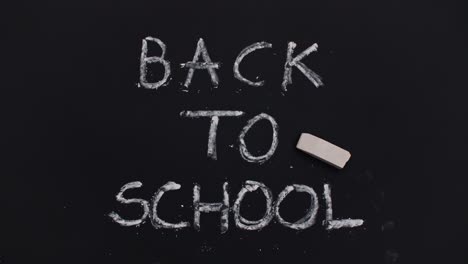 text 'back to school' written on the blackboard