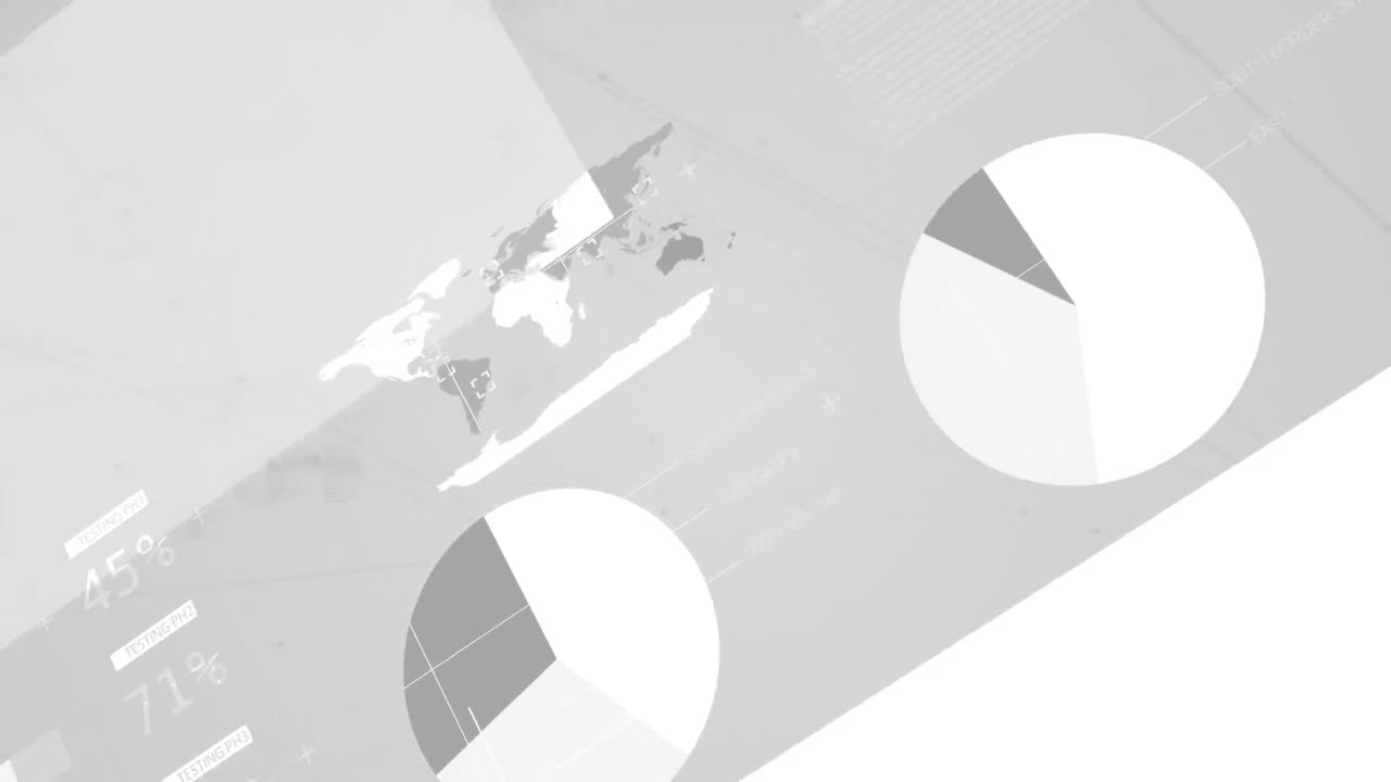 animación del procesamiento de datos sobre un fondo gris