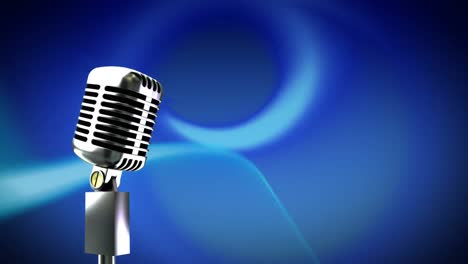 Microphone-and-moving-blue-lights