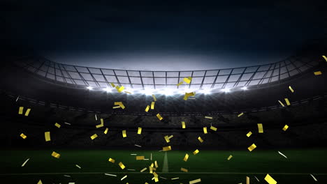 animation of confetti floating over stadium at night